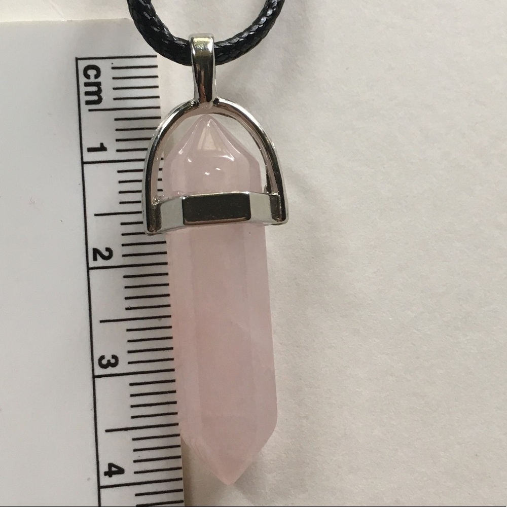 Rose Quartz 'Love Stone' Natural Stone Necklace - Picture 4 of 4